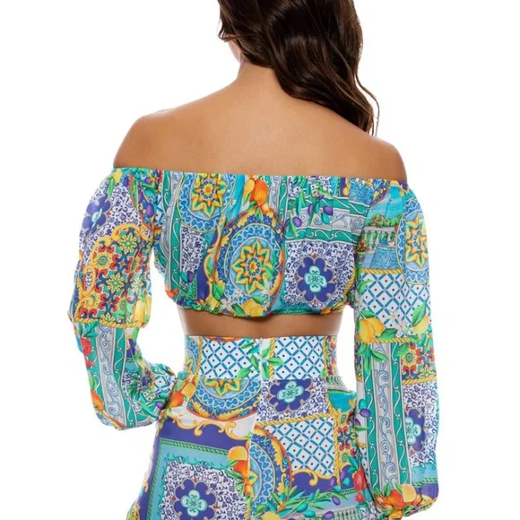 Luli Fama Amafi crop top and high waisted shorts new with tags - Picture 2 of 11